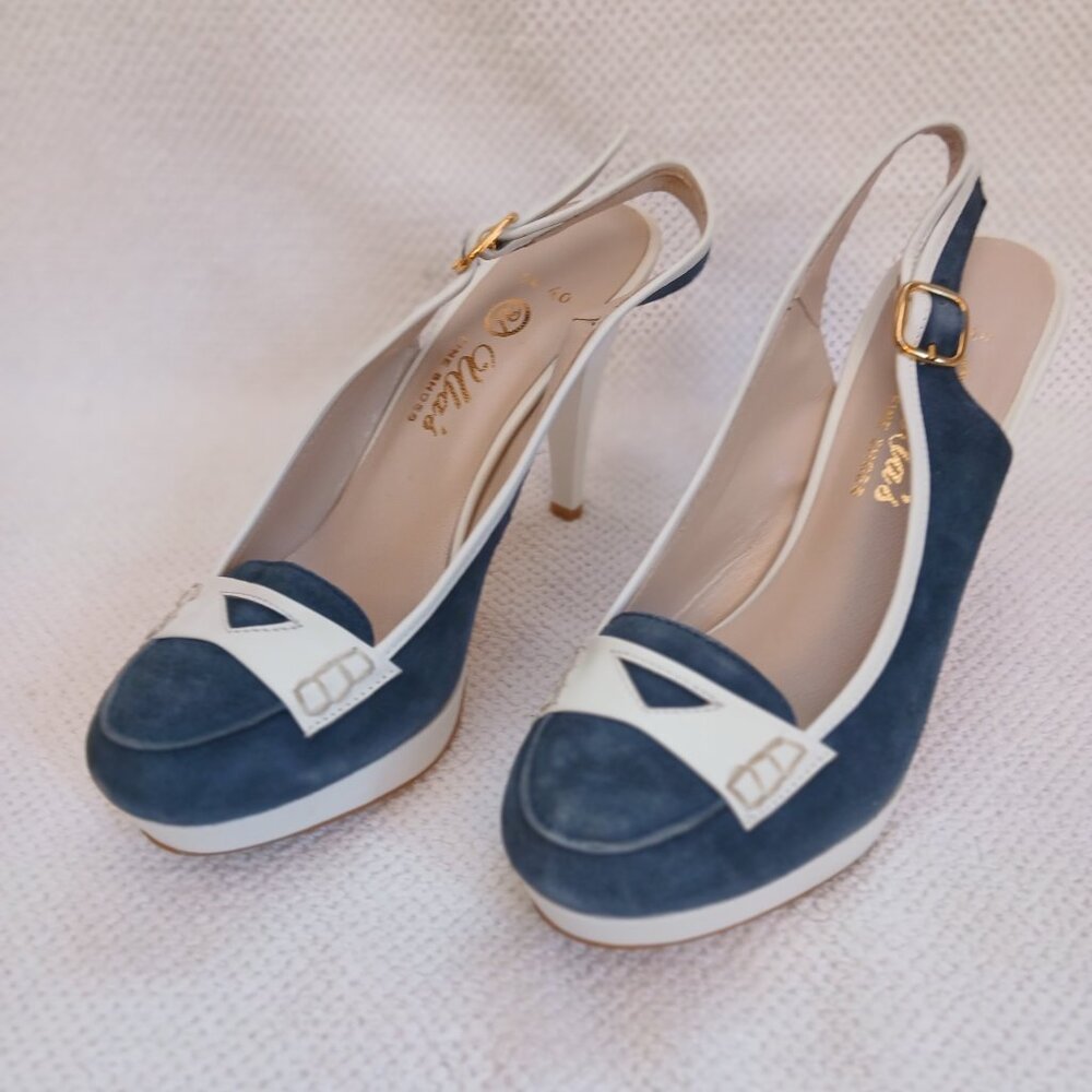 Classy suede and leather strapped heels. New and Unworn.